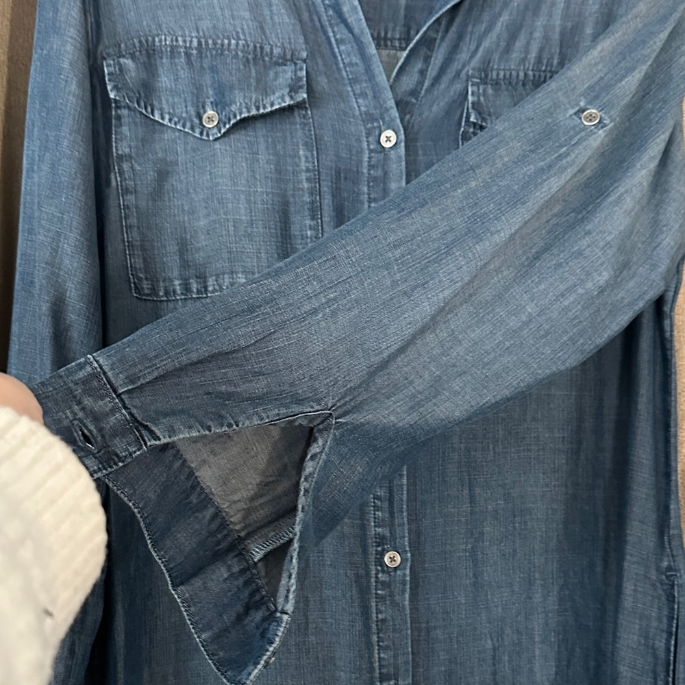 Anthropologie cloth & stone Shirt Dress chambray NWOT - Picture 7 of 9